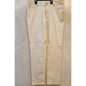 Michael Kors NWT Jeans Cream Straight‑Leg Mid‑Rise Neutral Chic Luxury Palette